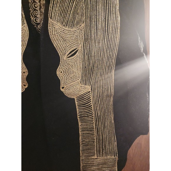 VTG Indian Pakistani African Bollywood Sherwani Caftan Kaftan dashki black gold - Picture 3 of 8